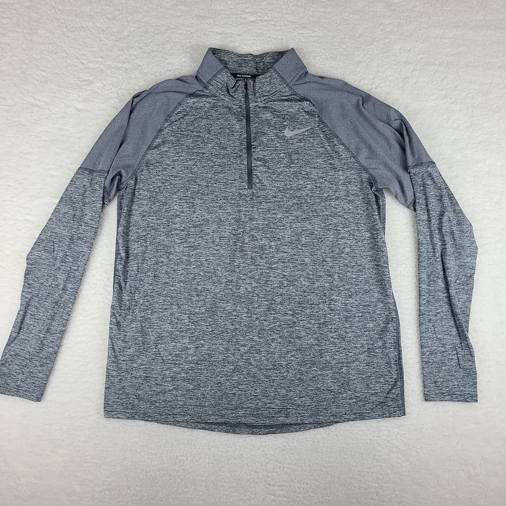 Nike Running Sweater Mens XL Gray Heathered Dri Fit Performance Tech Golf